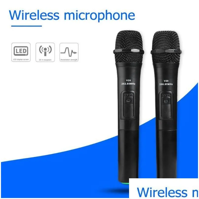 Smart Wireless Microphone Handheld Mic 2pcs High Quility Microphones With USB Receiver For Karaoke Speech Loudspeaker