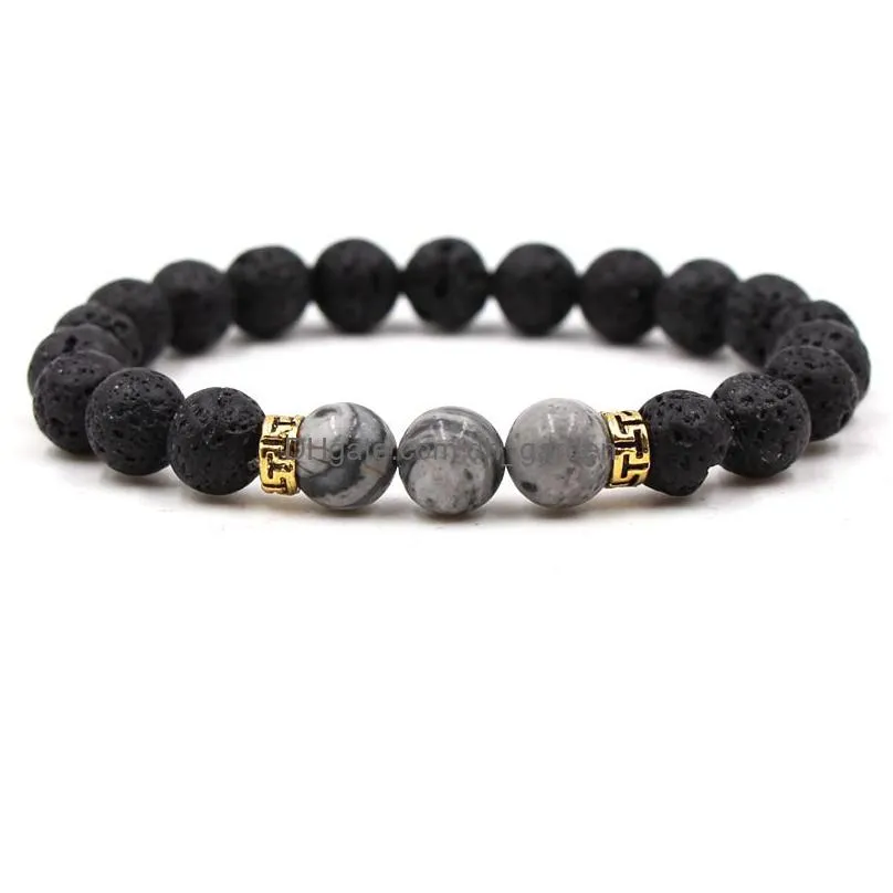 Charm Bracelets 20Colors 8Mm Black Lava Stone Bead Bracelet Aromatherapy Essential Oil Diffuser For Women Men Jewelry Drop D Dhgarden Dhdmv