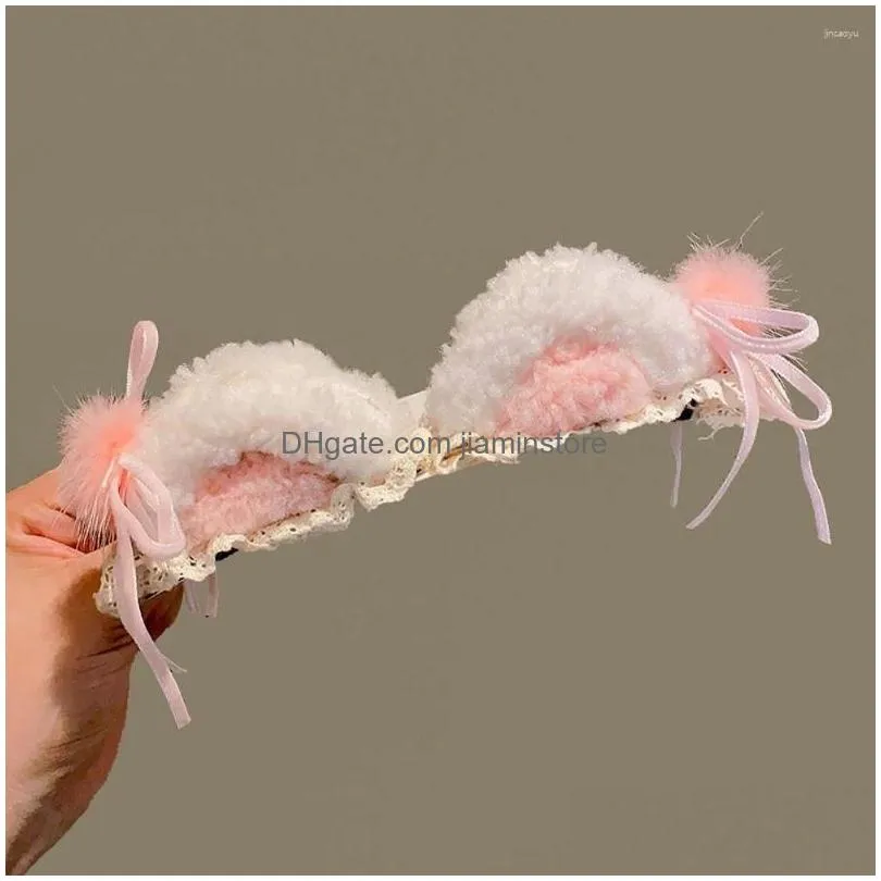 Other Fashion Accessories Hair Accessories Sweet Adorable Kids Gifts Plush Small Bell Headdress Headwear Accessory Girl Clip Korean St Dhniv