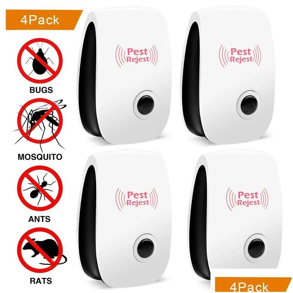 Pest Control Pest Soldier Control Trasonic Repellent Electronic Plug In Repeller For Insect White Repellers Human Pets Safe Pack 4 Box Dhy7I