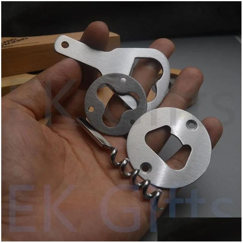 Openers Stainless Steel Bottle Opener Part With Countersunk Holes Round Or Custom Shaped Metal Strong Polished Insert Drop Delivery Ho Dhsxo