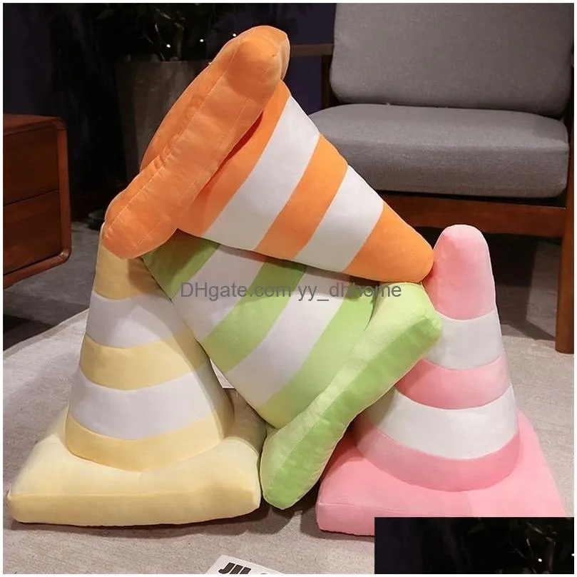 cushion decorative pillow simulation traffic cone plush creative stuffed toy construction cone sign cushion doll kids boys road game gift