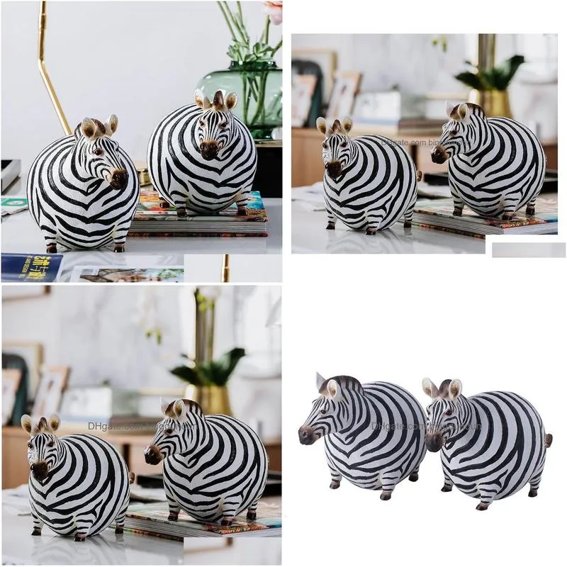 Decorative Objects & Figurines Decorative Objects Figurines Nordic Creative Zebra Small Ornaments Home Living Room Bookcase Resin Deco Dhglb