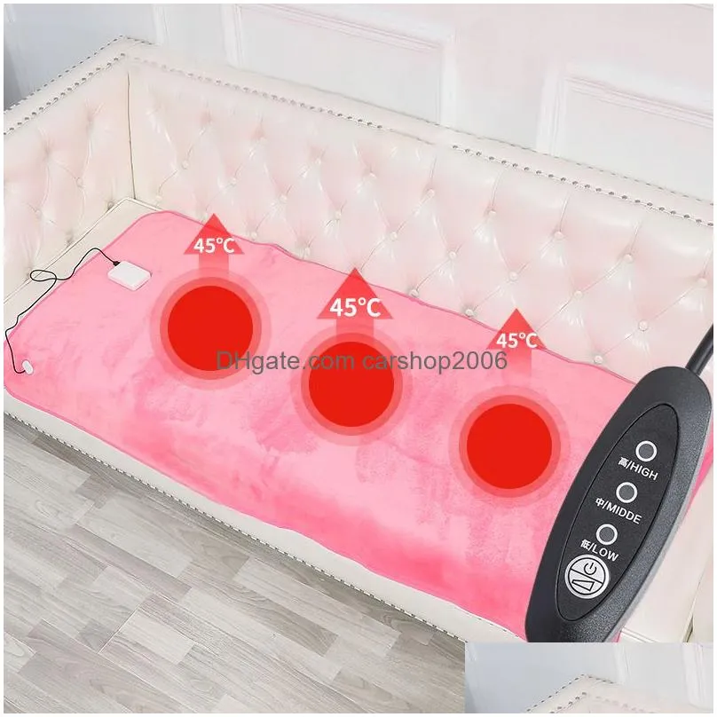 3 levels machine washable electric blanket thermostat soft plush camping home office usb heating portable travel for sofa bed