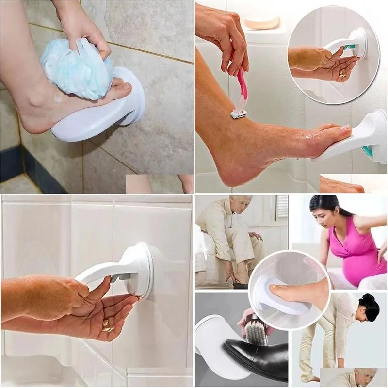 Bath Mats Bath Mats Bathroom Shower Foot Rest Shaving Leg Step Aid Grip Holder Pedal Suction Cup Non Slip Wash Feet 230530 Drop Delive Dhsra