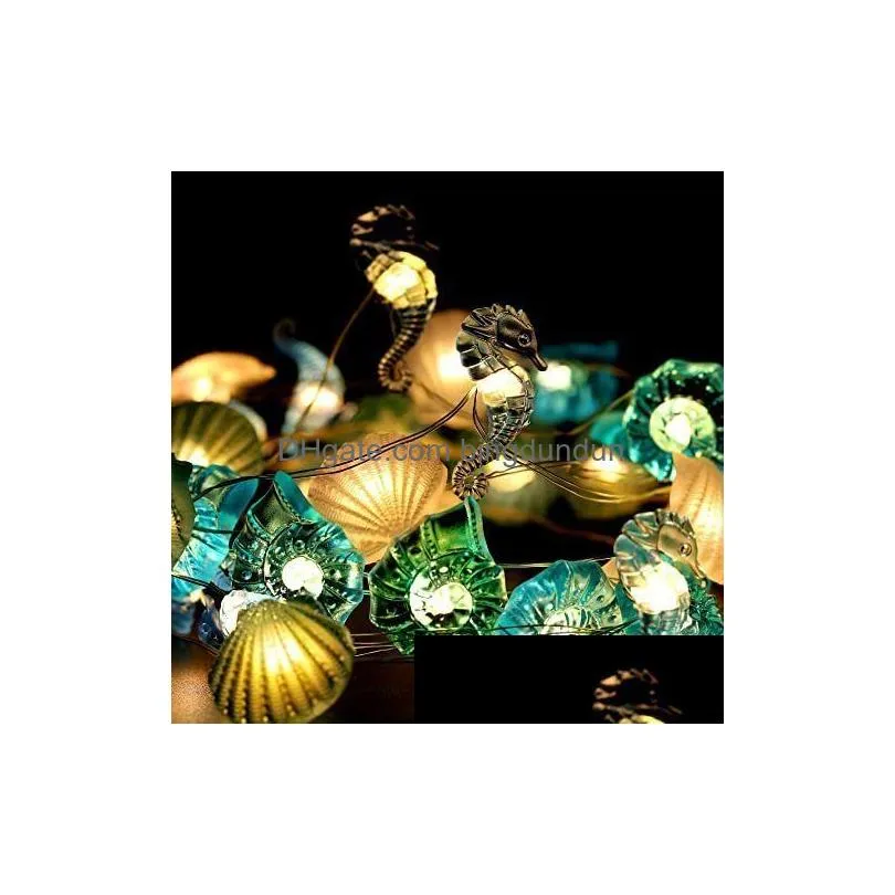 Garden Decorations Garden Decorations 2M  Ocean Life Led Opper Wire Lights Strings Bedroom Dormitory Decoration Hippocampus Starfis Dhbfv