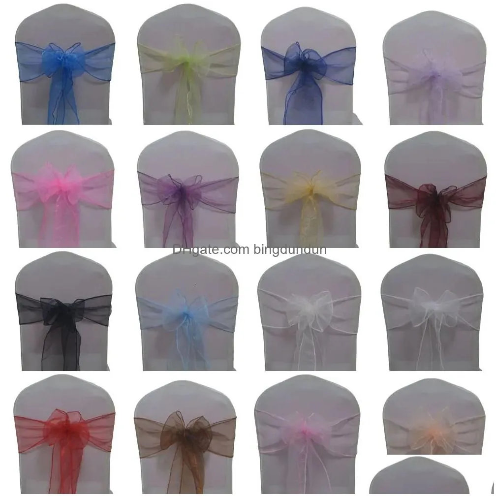 Sashes Sashes Organza Chair Sash Romantic Wedding Party Decoration Butterfly Knots For Christmas Birthday Banquet Ers 231018 Drop Deli Dhhi8