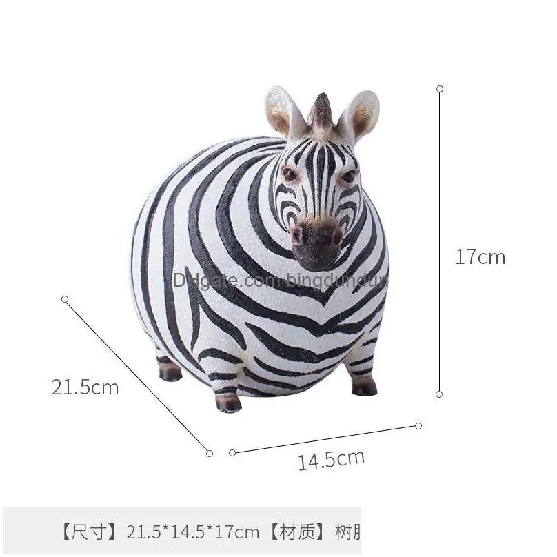 Decorative Objects & Figurines Decorative Objects Figurines Nordic Creative Zebra Small Ornaments Home Living Room Bookcase Resin Deco Dhglb