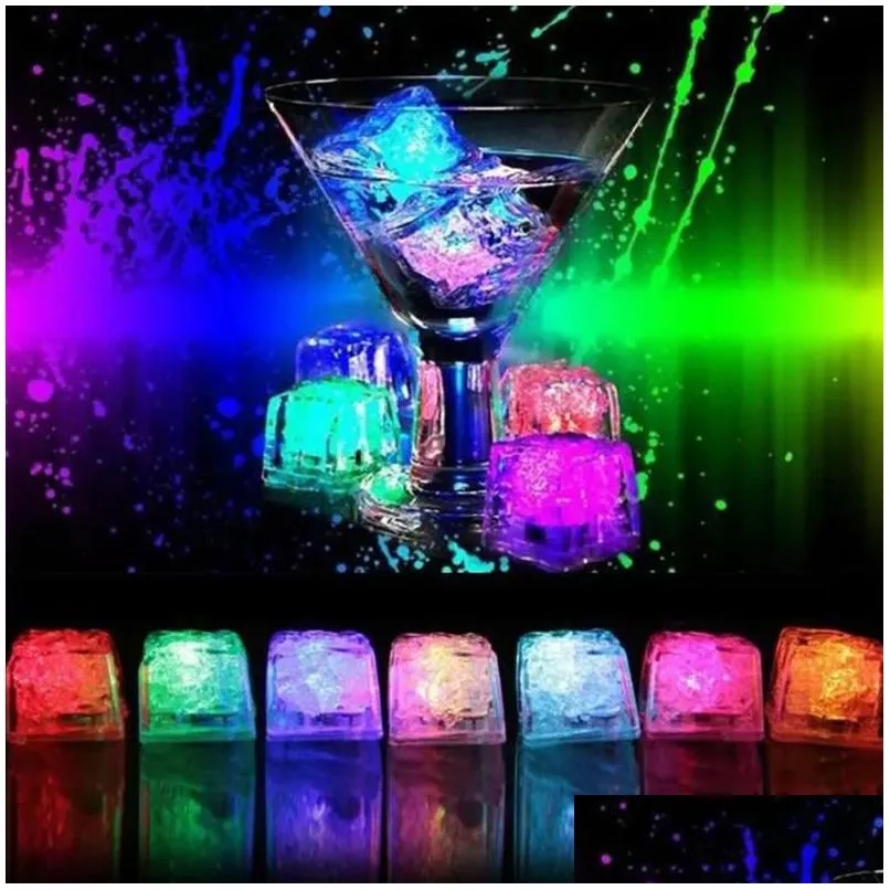 Other Bar Products Factory Wholesale Led Lights Polychrome Flash Party Glowing Ice Cubes Blinking Flashing Decor Light Up Bar Club Wed Dhvrw