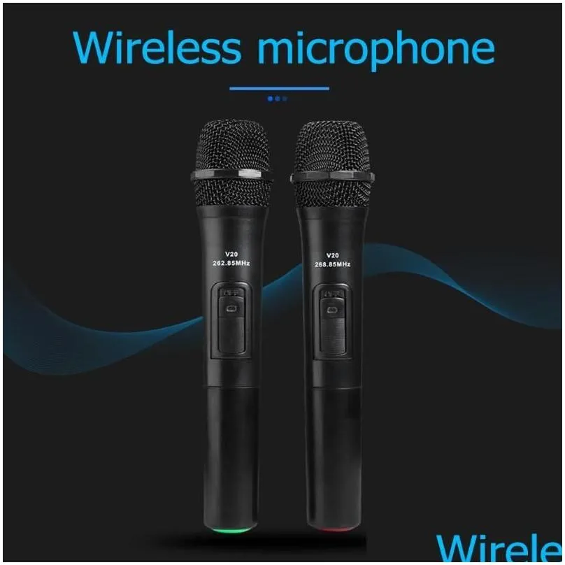 Smart Wireless Microphone Handheld Mic 2pcs High Quility Microphones With USB Receiver For Karaoke Speech Loudspeaker