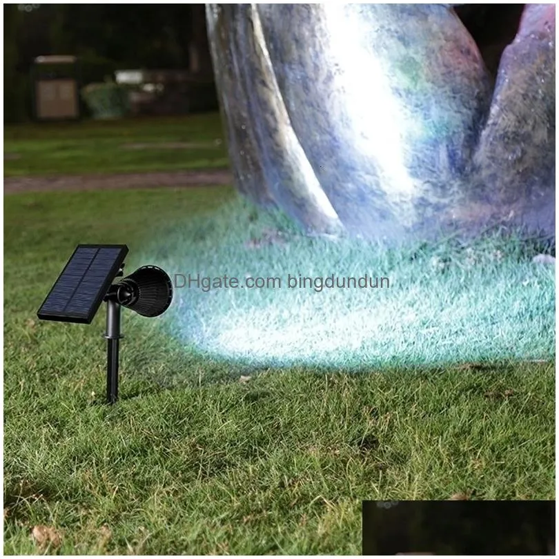 Garden Decorations Garden Decorations 7Led Solar Lawn Lights Outdoor Landscape Spotlights Ip65 Waterproof Upgraded Powered Wall Lamp V Dhiwm