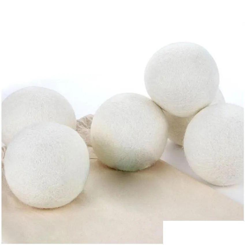 Other Laundry Products Wool Laundry Balls For Dryer Washing Hine Premium Reusable Natural Fabric Softener 6Cm Drop Delivery Home Garde Dh5Fd