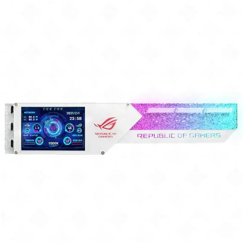 3.5Inch LCD Monitor VGA Video Card Holder 5V3 Pin AURA SYNC Horizontal 320 480 Mini IPS Screen PC Gaming