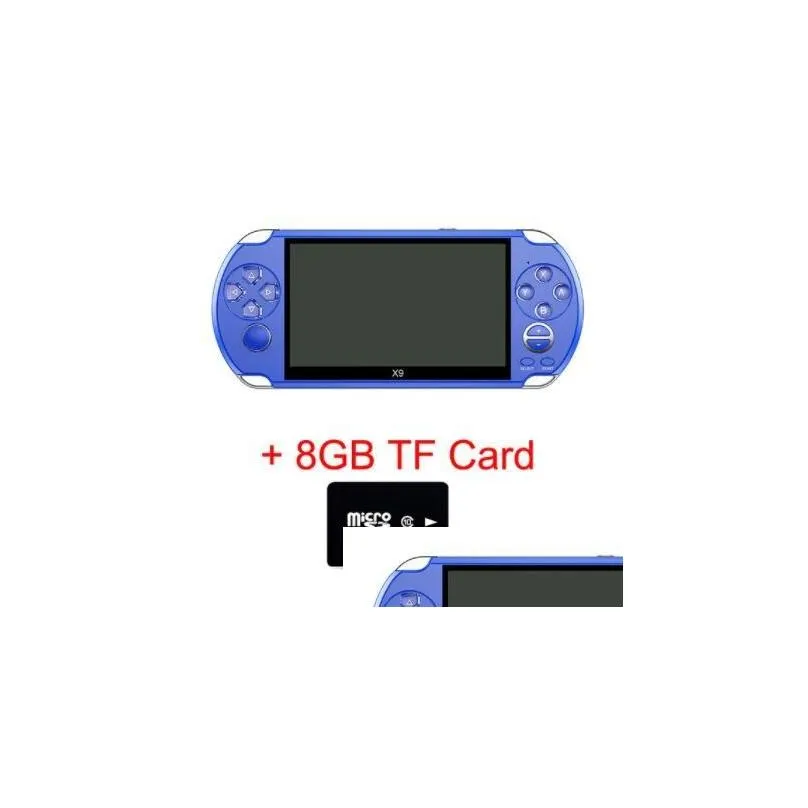 Video Retro Game Console X9 PSVita Handheld Player For PSP Games 5.0 Inch Screen TV Out With Mp3 Movie Camera Portable Players