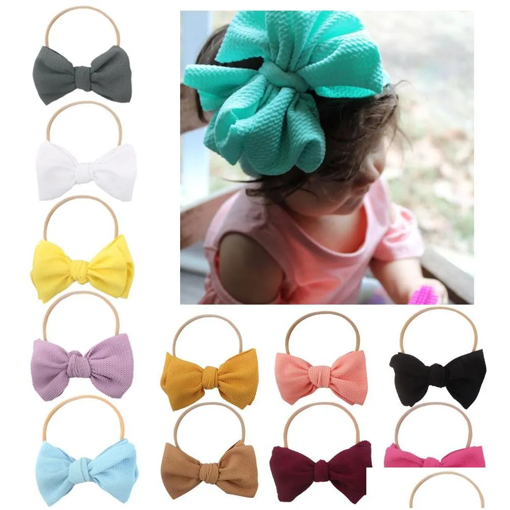 Baby Girls Headband Bow Hair Band Elastic Headwrap Headwear Toddlers Bandage Ribbon Newborn Hair Accessories