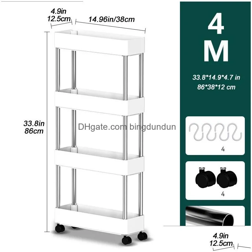 Storage Holders & Racks Storage Holders Racks Mobile Shelf Interspace Gap Kitchen Bathroom Fridge Side Seam Finishing 230307 Drop Deli Dhbkr