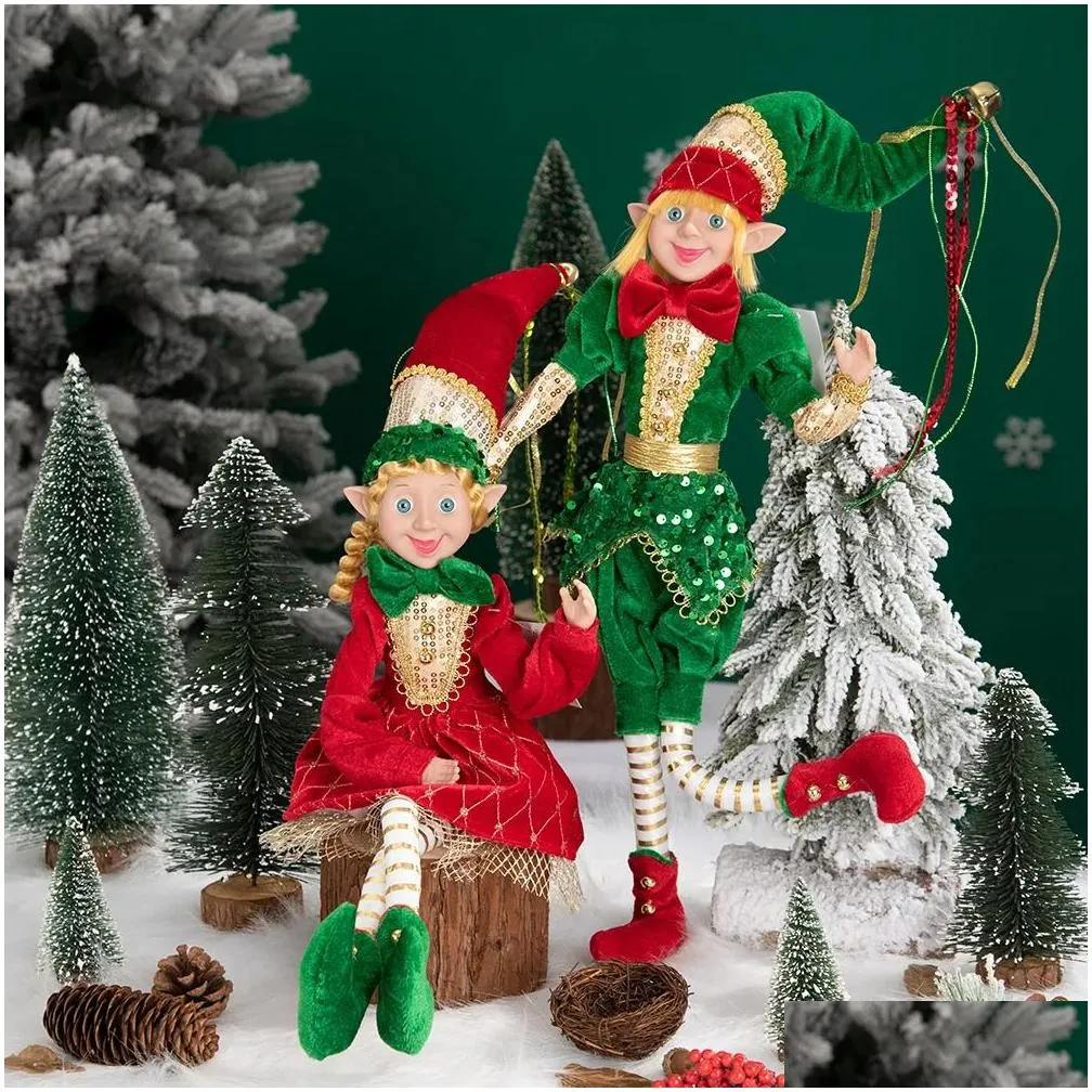Christmas Decorations Christmas Decorations Elf Bendable Ees 19.6In Ornaments Magical Genie Boys And Girls 2 Pcs Set 231010 Drop Deliv Dhzba