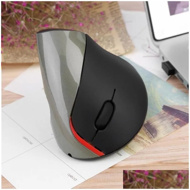 Freeshipping Optical Laser Technology Precise Control Wireless Ergonomic Vertical Optical 1600 DPI USB Mouse 5D Optical Mouse For PC La