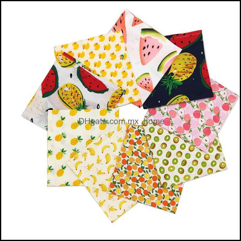 dog apparel cotton dogs bandana puppy triangle scarfs cats bibs fruit dinosaur pattern pet accessories summer style xbjk2106