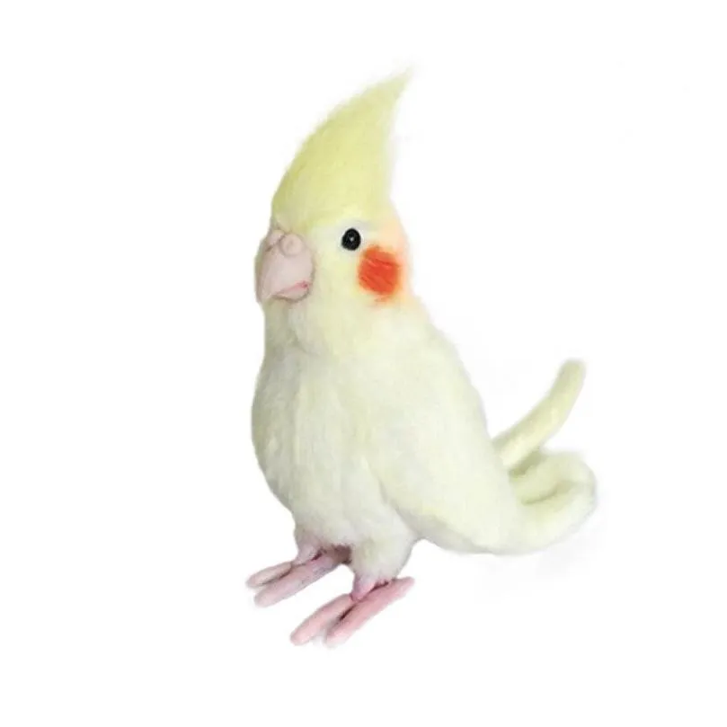 Lovely Bird Doll Simulated Cockatoo Plush Toy Black Cockatiel Yellow Parrots Stuffed Animal Creative Gifts for Kids Y200104