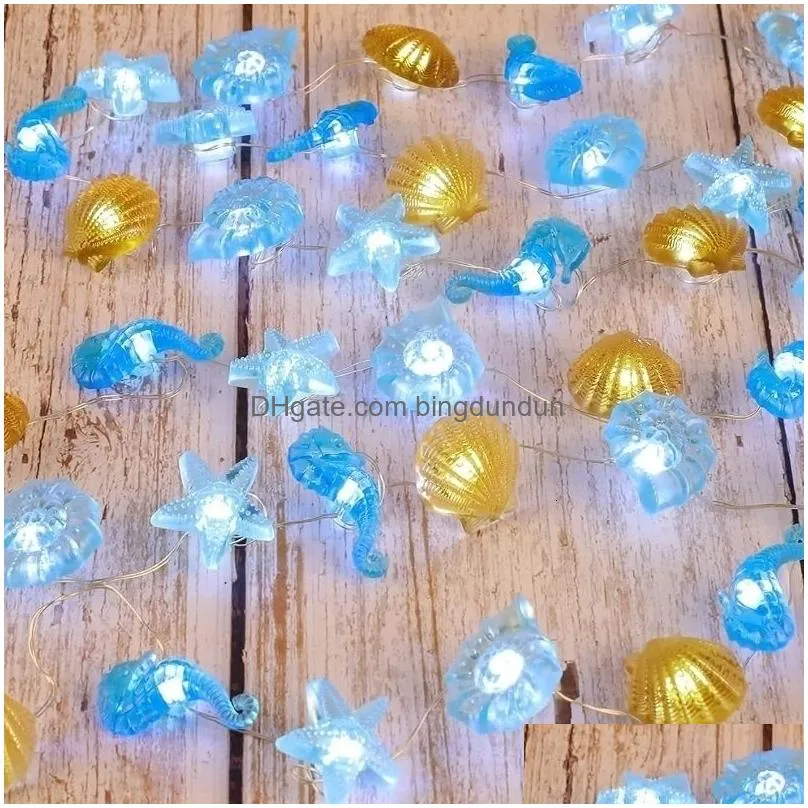 Garden Decorations Garden Decorations 2M  Ocean Life Led Opper Wire Lights Strings Bedroom Dormitory Decoration Hippocampus Starfis Dhbfv