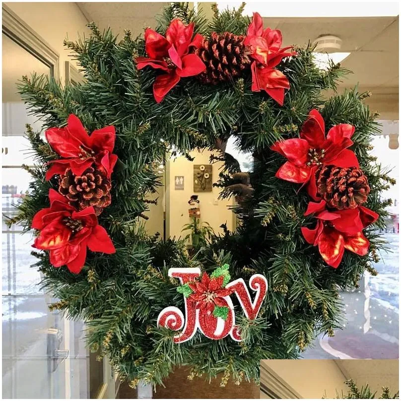 Christmas Decorations Christmas Decorations Diy Wreath Hanging Rattan Garland Ornaments For Home Front Door Navidad Year 2024 Gift Dro Dhmj9