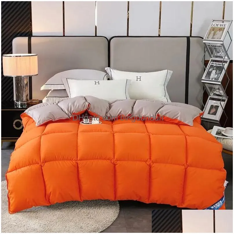 Bedding Sets Bedding Sets 95 White Goose Down Quilt Winter Spring And Autumn Thickened Warm Duck Core 231018 Drop Delivery Home Garden Dhmez