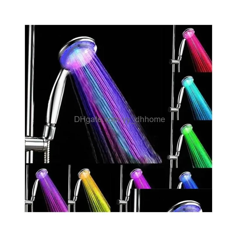 bathroom shower heads 7 colors changing led head rainfall sprayer water saving showerhead accessories replacement 231031