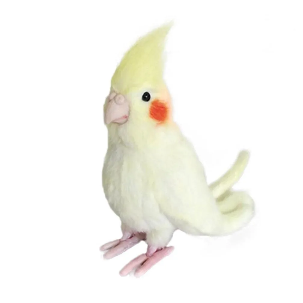 Lovely Bird Doll Simulated Cockatoo Plush Toy Black Cockatiel Yellow Parrots Stuffed Animal Creative Gifts for Kids Y200104