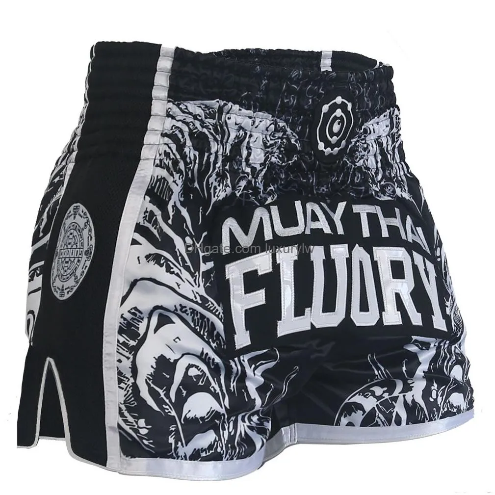 Other Sporting Goods Other Sporting Goods Fluory Muay Thai Shorts Combat Mixed Martial Arts Boxing Training Match Pants 230627 Drop De Dh2A8