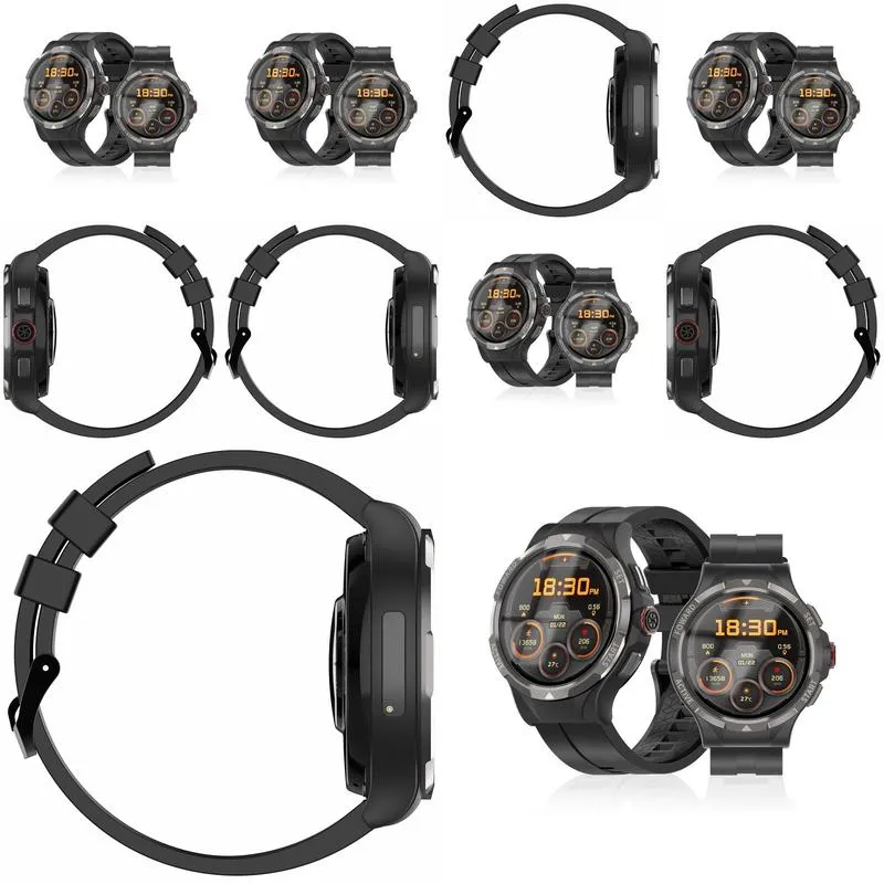 3G 4G Sim Smartwatch Android 9 Heartrate Blood Oxygen IP67 Rugged Fingerprint Smart Watches Wifi Bluetooth 128Gb Hd Rotate Cameras Video Call BEIDOU GPS GLONASS