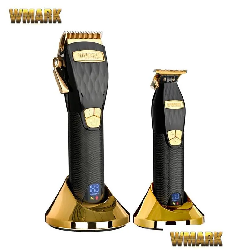 Arrivals WMARK Cordless 5 cutting speed Hair Clipper NG 2032 2033 With Taper Blade Electric Trimmer LCD Display 220712gx