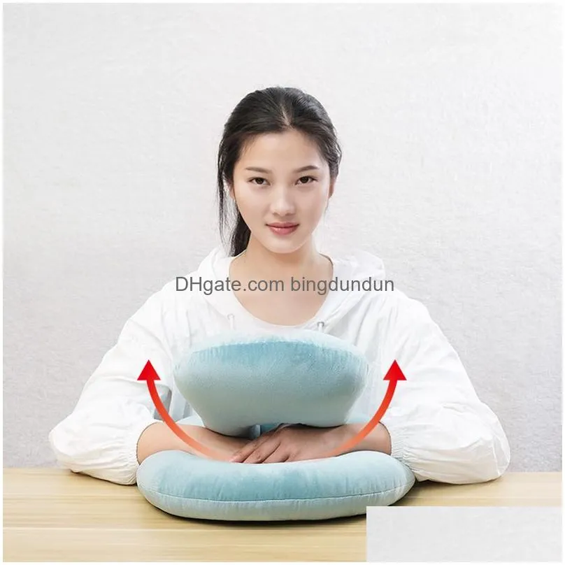 Cushion/Decorative Pillow 11 Styles Office Pillow Portable Inflatable Press Nap Pillows Soft Car Outdoor Travel Hiking Head Rest Neck Dhe2R