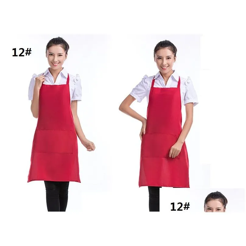 Aprons Customized Personalized Uni Apron Cooking Kitchen Restaurant Bib Dress With Pocket Gift Drop Delivery Home Garden Home Textiles Dhyav