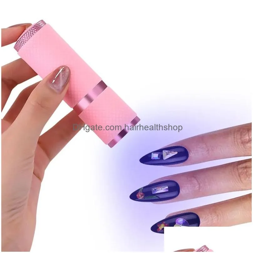 Nail Dryers Uv Light Torch Lamp Super Mini 9 Led Flashlight Traviolet Nail Dryer Nails Gel Mask Fast Drying Manicure Tool Drop Deliver Dhyzv