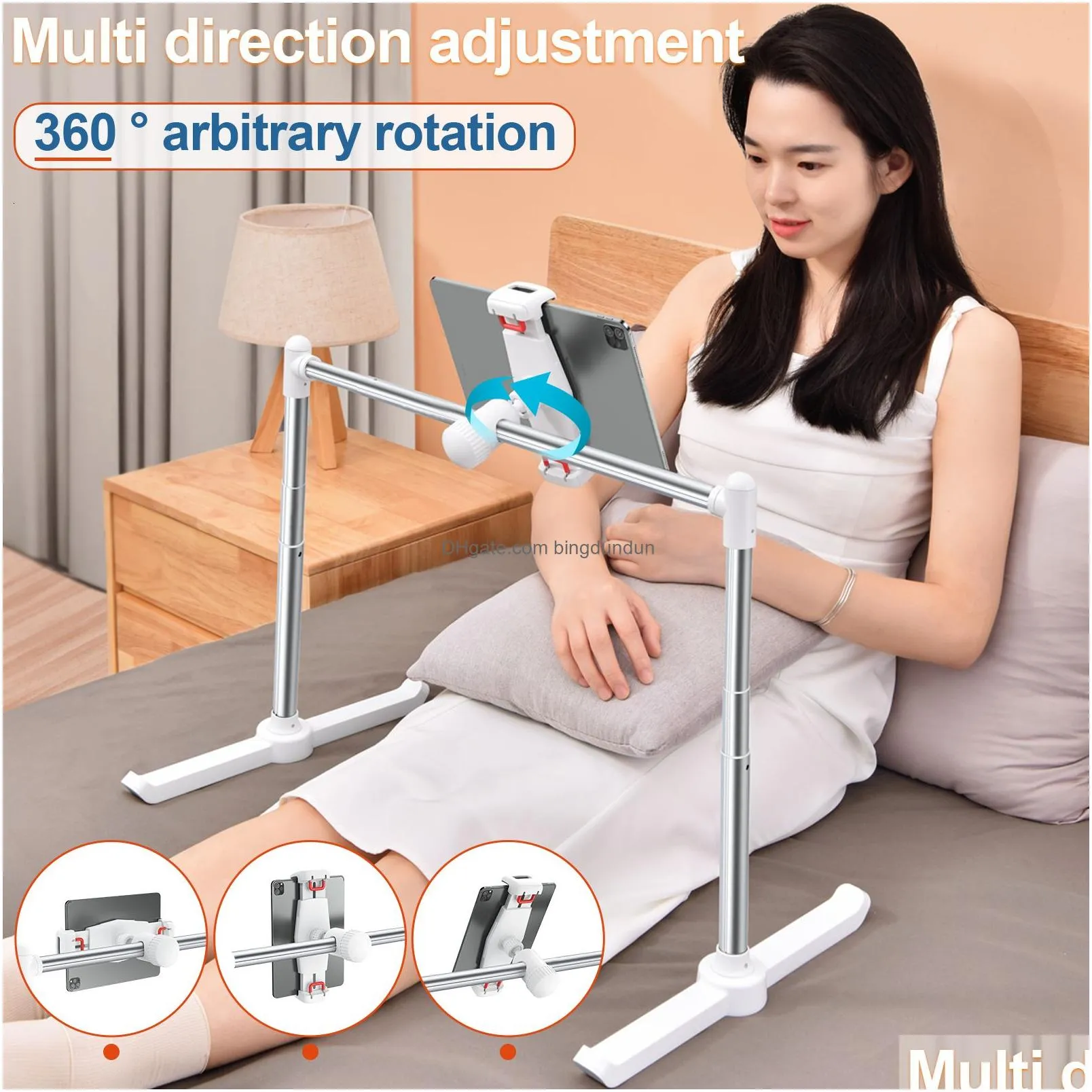 Storage Holders & Racks Cell Phone Mounts Holders Mobile Stand Laptop Foldable Tablet Adjustable Angle Desktop Lazy Clip Drop Delivery Dh3Ys