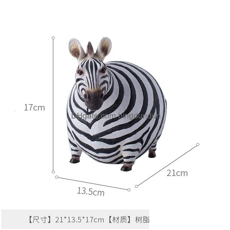 Decorative Objects & Figurines Decorative Objects Figurines Nordic Creative Zebra Small Ornaments Home Living Room Bookcase Resin Deco Dhglb