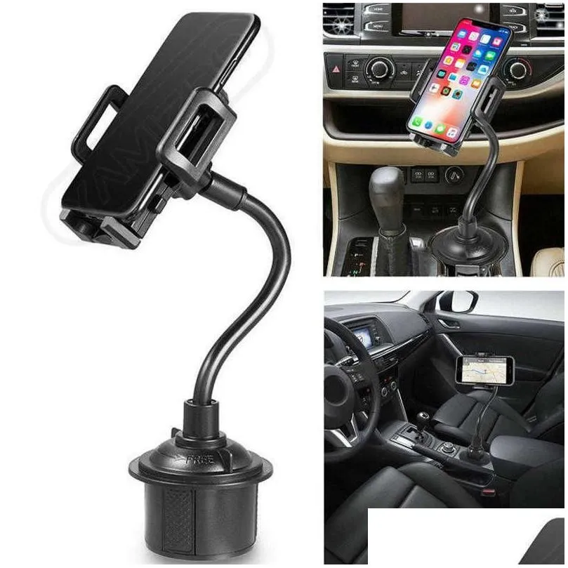 Weathertech Cup Holder Universal Cell Phone Mount 2 In 1 Car Cradles Adjustable Gooseneck Holders Car Phone Holder For Any Cellphones