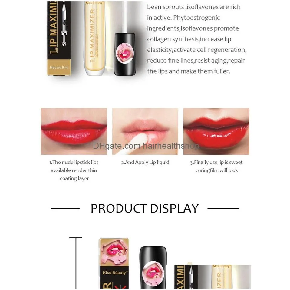 Lip Gloss Lip Maximizer Lipgloss Moisturizing Enhancement Gloss Tint Increase Elasticity Repairing Brighten Oil Care 6Pcs Drop Deliver Dhbec