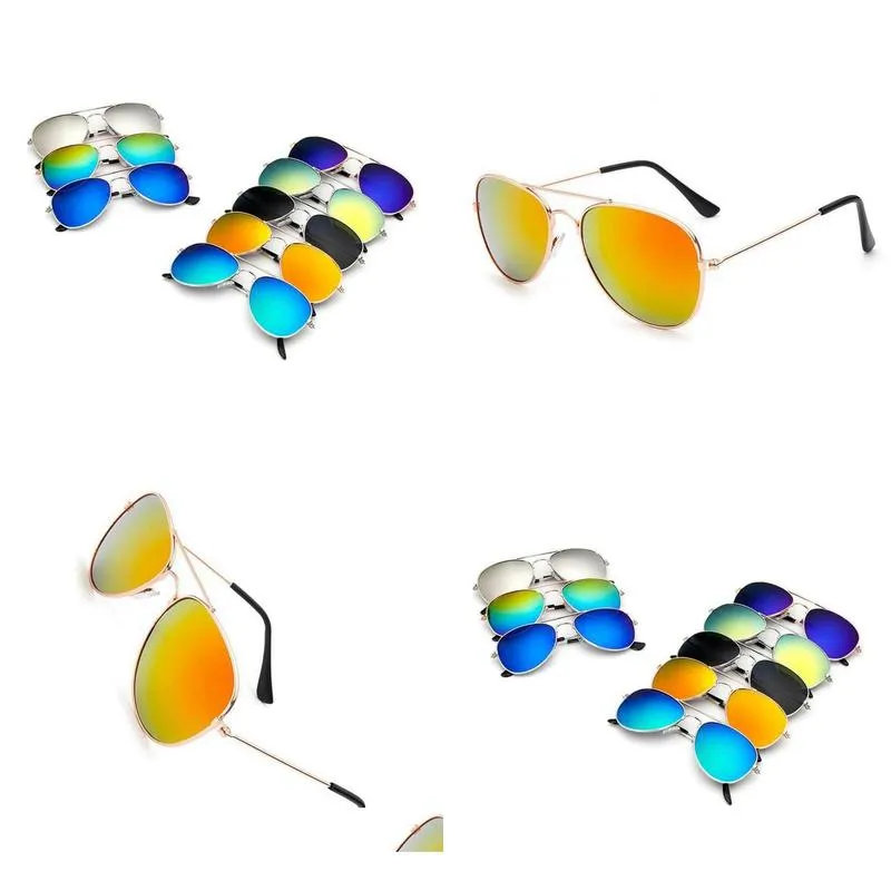 Party Favor Kids Fashion Sunglasses Piolt Style Colorf Alloy Children Sun Glasses With 100% Uv Protection Hd Baby Boys Party Drop Deli Dhcqx