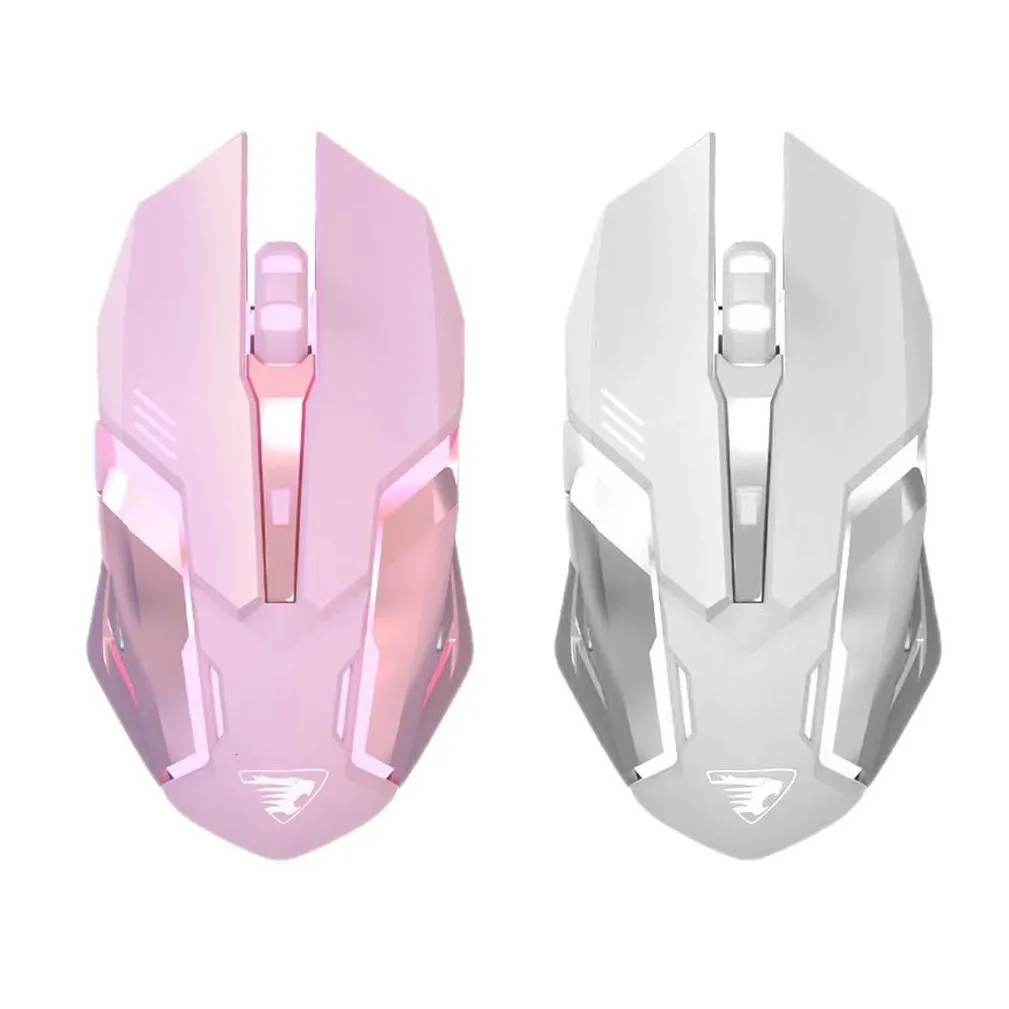 Mice Wireless Silent Game Mouse 1600 DPI Optical LED Backlit USB Charging Mouse 6 Button Design for PC Laptops 231101