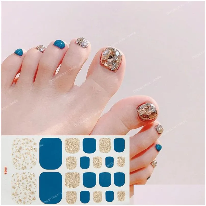 Stickers & Decals 22Tips/Sheet Toenail Sticker Fl Er Waterproof Non-Toxic Foot Tablets Nail Stickers Diy Art Tool Artstickers Decals D Dhmev