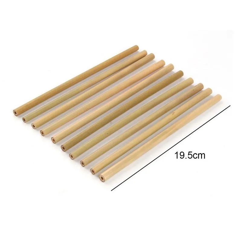 Drinking Straws Bamboo Sts Drinking St Reusable Eco Friendly Handcrafted Natural And Cleaning Brush 200Pcs Drop Delivery Home Garden K Dhapc