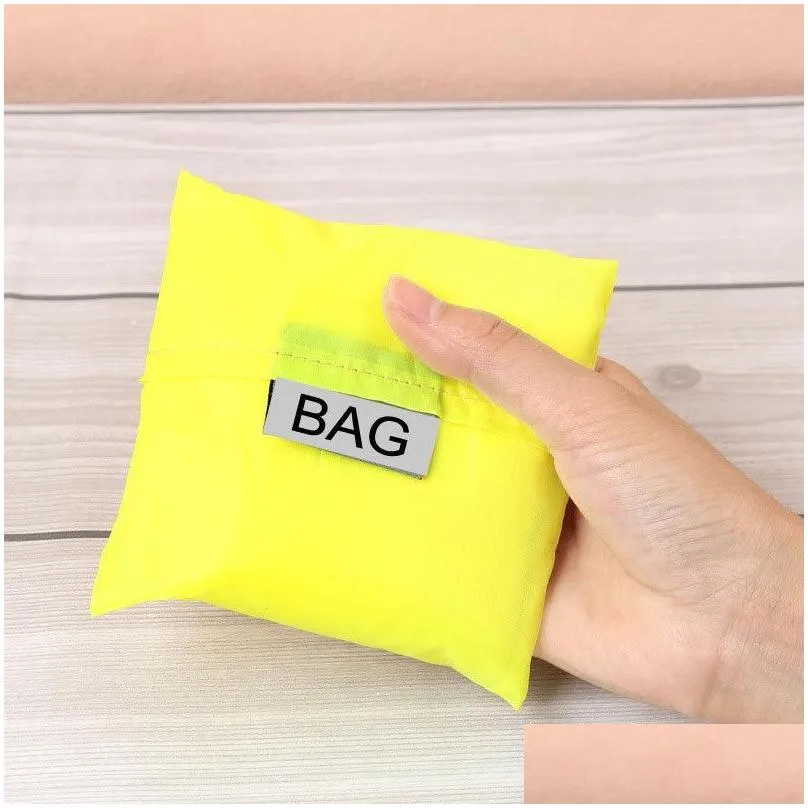 Storage Bags Foldable Usable Shop Bag Convenient Storage Handbag Eco Friendly Grocery Nylon Large Portable Retice Originality Pure Col Dhhfy