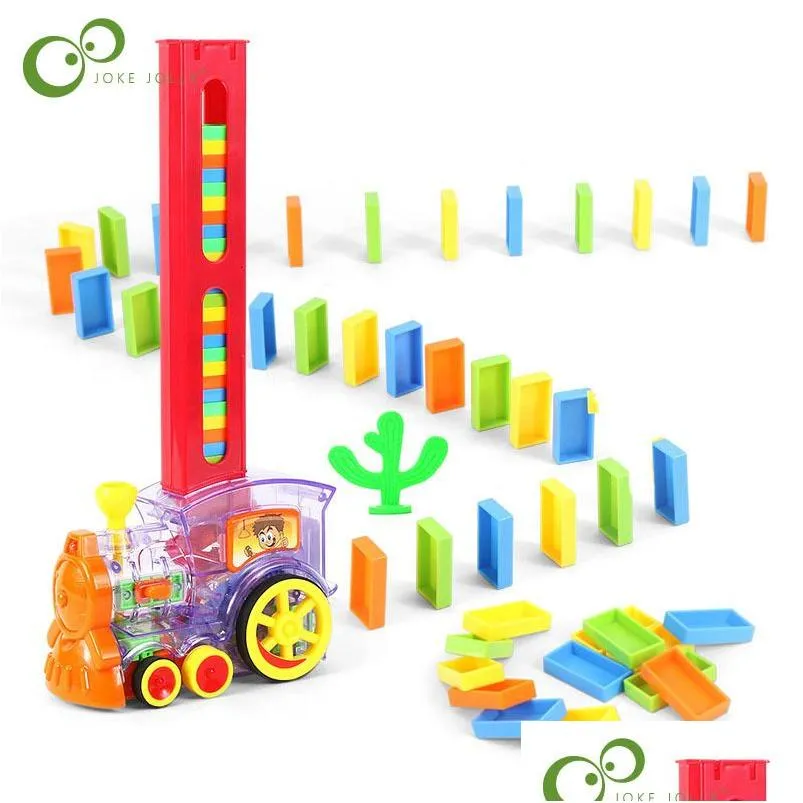 Electric/Rc Track Electric/Rc Track Dominoes Matic Electric Laying Small Train Childrens Educational Toys Colorf Building Block Splici Dh9X6