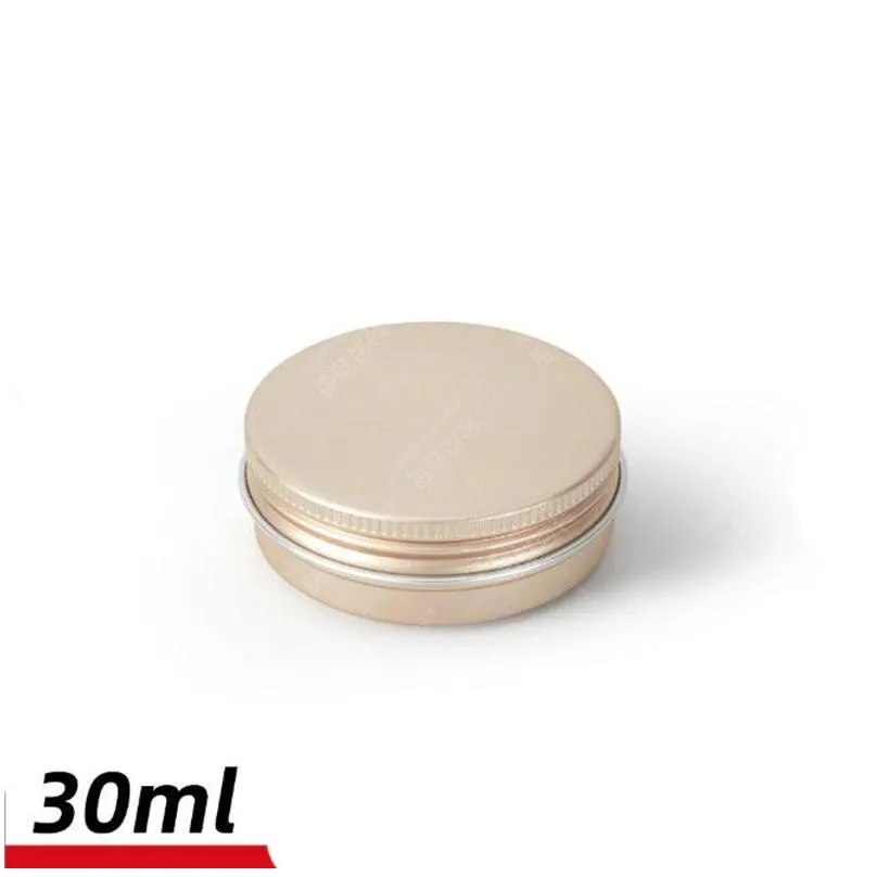 Storage Boxes & Bins 1Oz/30Ml Round Aluminum Box Tin Cans Bottle Jar Screw Top Lid Storage Beard Lip Balm Oil Craem Empty Can Blank Me Dhqrx