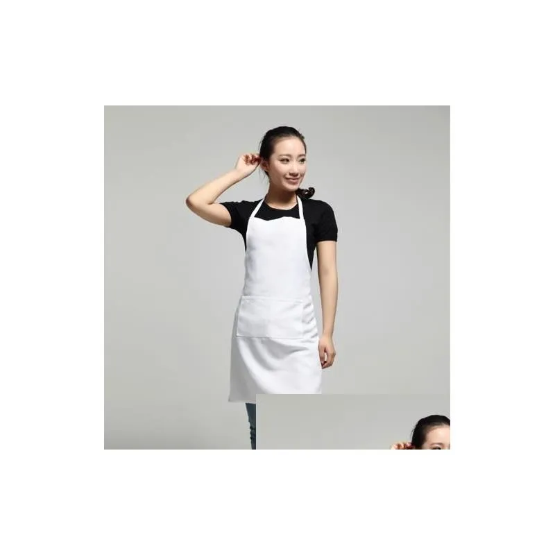 Aprons New Black Cooking Baking Aprons Kitchen Apron Restaurant For Women Home Sleeveless Drop Delivery Home Garden Home Textiles Dhndk