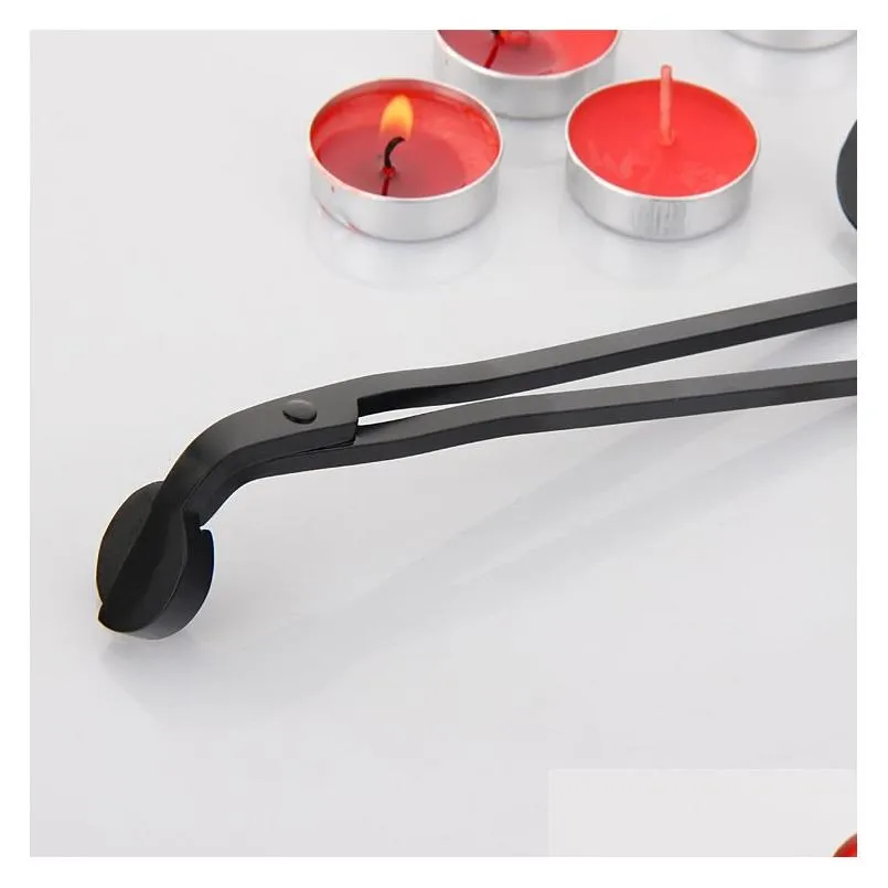 Scissors Stainless Steel Candle Wick Trimmer Oil Lamp Trim Scissor Tijera Tea Cutter Snuffer Tool Hook Clipper In Black Dipper Tray Ac Dhsxr