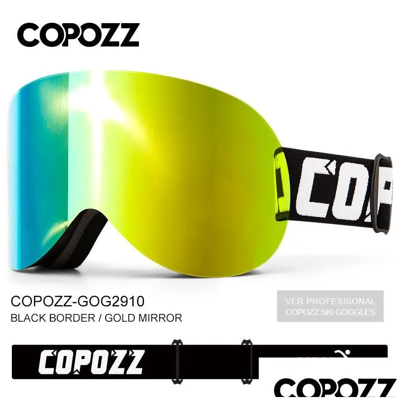 Ski Goggles COPOZZ Googles Snowboard Glasses Men Women Antifog Cylindrical Snow UV Protection Winter Sports Gafas 221105