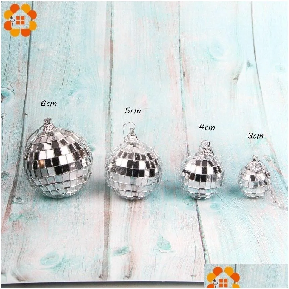 1Pack 3060mm Christmas Ball Xmas Tree Hanging Ornaments Mirror Glass Disco Pendants Bauble Home Party Decoration Y201020